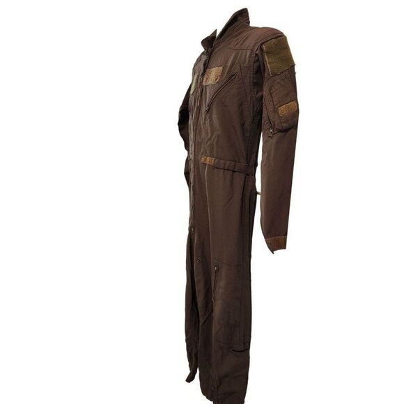 Military Green Flyers Coveralls CWU Size 40R USA Mechanic Suit USAF Vintage 70s - Picture 3 of 9